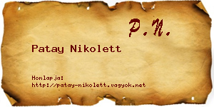Patay Nikolett névjegykártya
