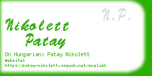 nikolett patay business card